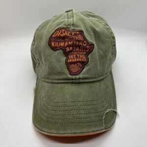 Disney Animal Kingdom Kilimanjaro Safaris Distressed Cap Hat Adjustable Olive